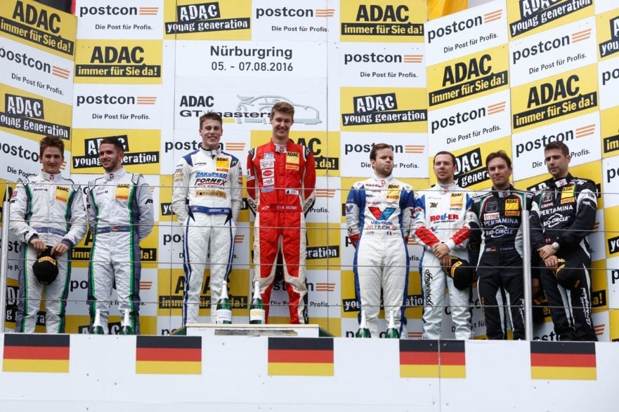 Jules Gounon and Daniel Keilwitz on the N&uuml;rburgring Podium - 2016