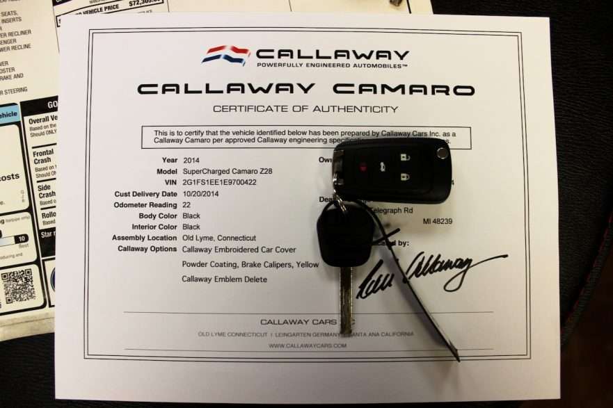 2014 Callaway Camaro SC652 - fob/cert of authenticity