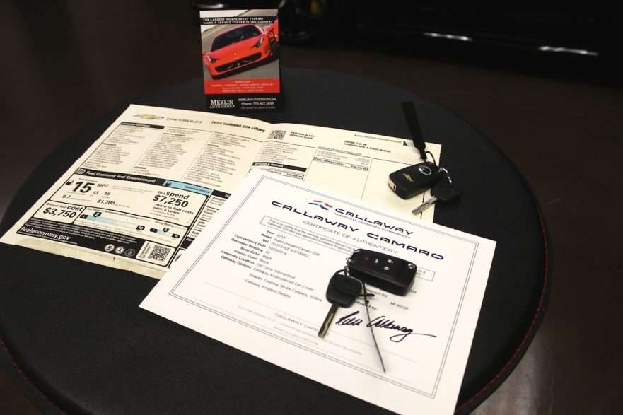 2014 Callaway Camaro SC652 - fobs, documentation