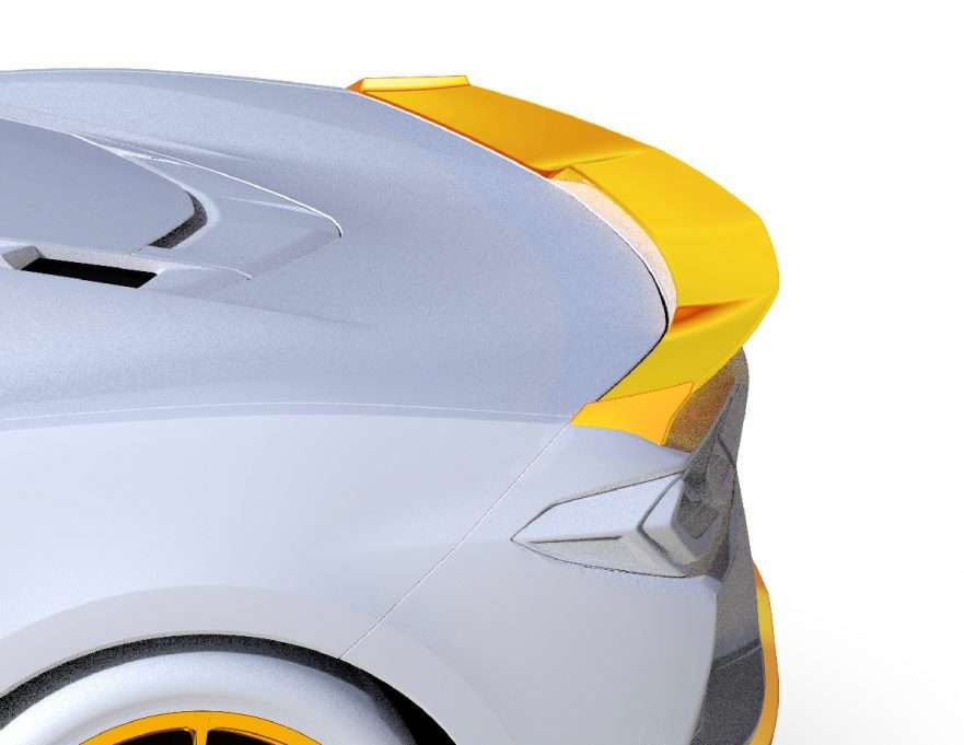 Callaway Corvette C8 Rendering Spoiler View