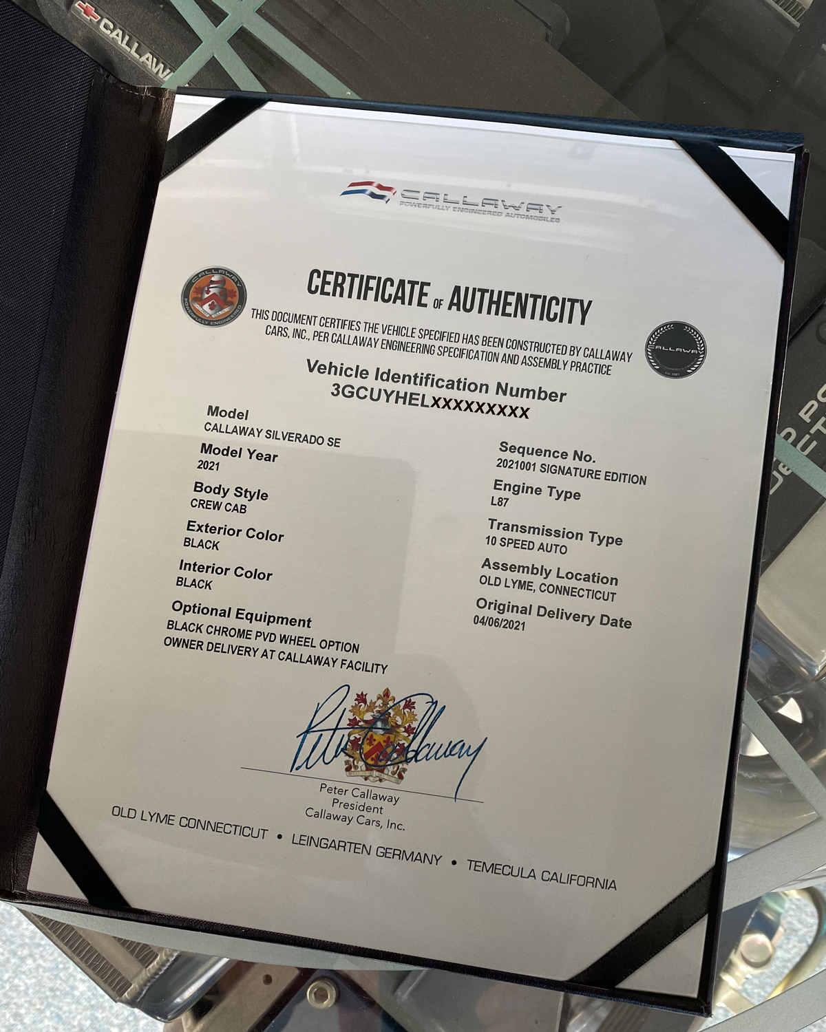 Certificate of Authenticity