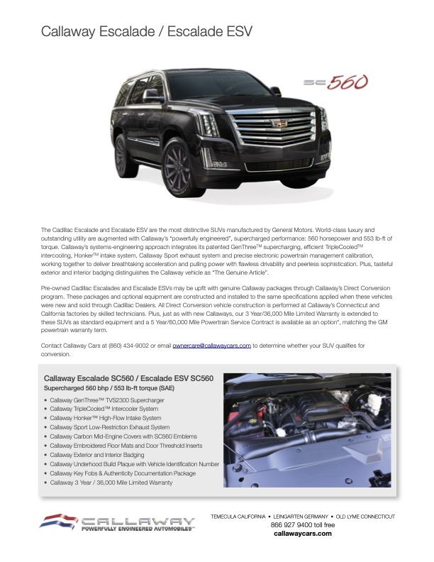 Escalade Info Sheet