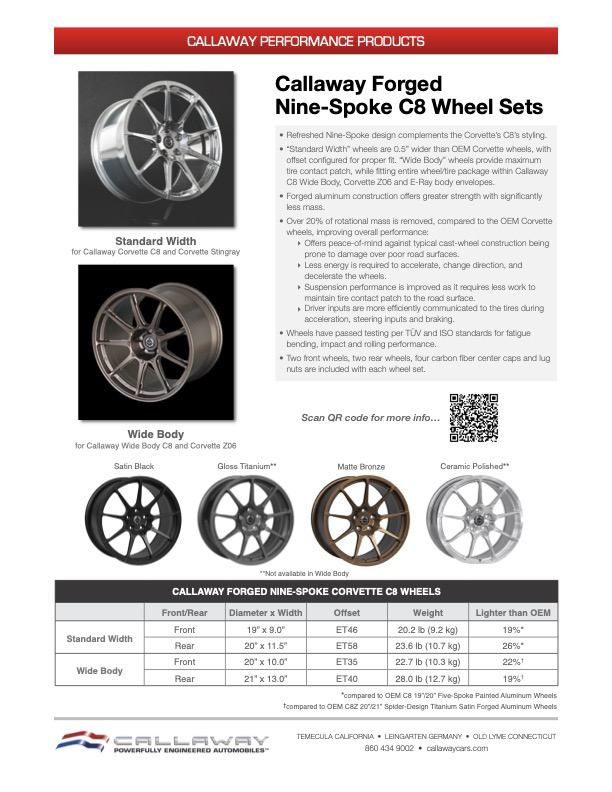 c8 wheel info sheet